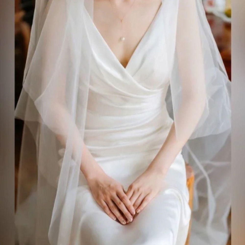 Wedding Veil with Blusher Cathedral length Bella Bridal